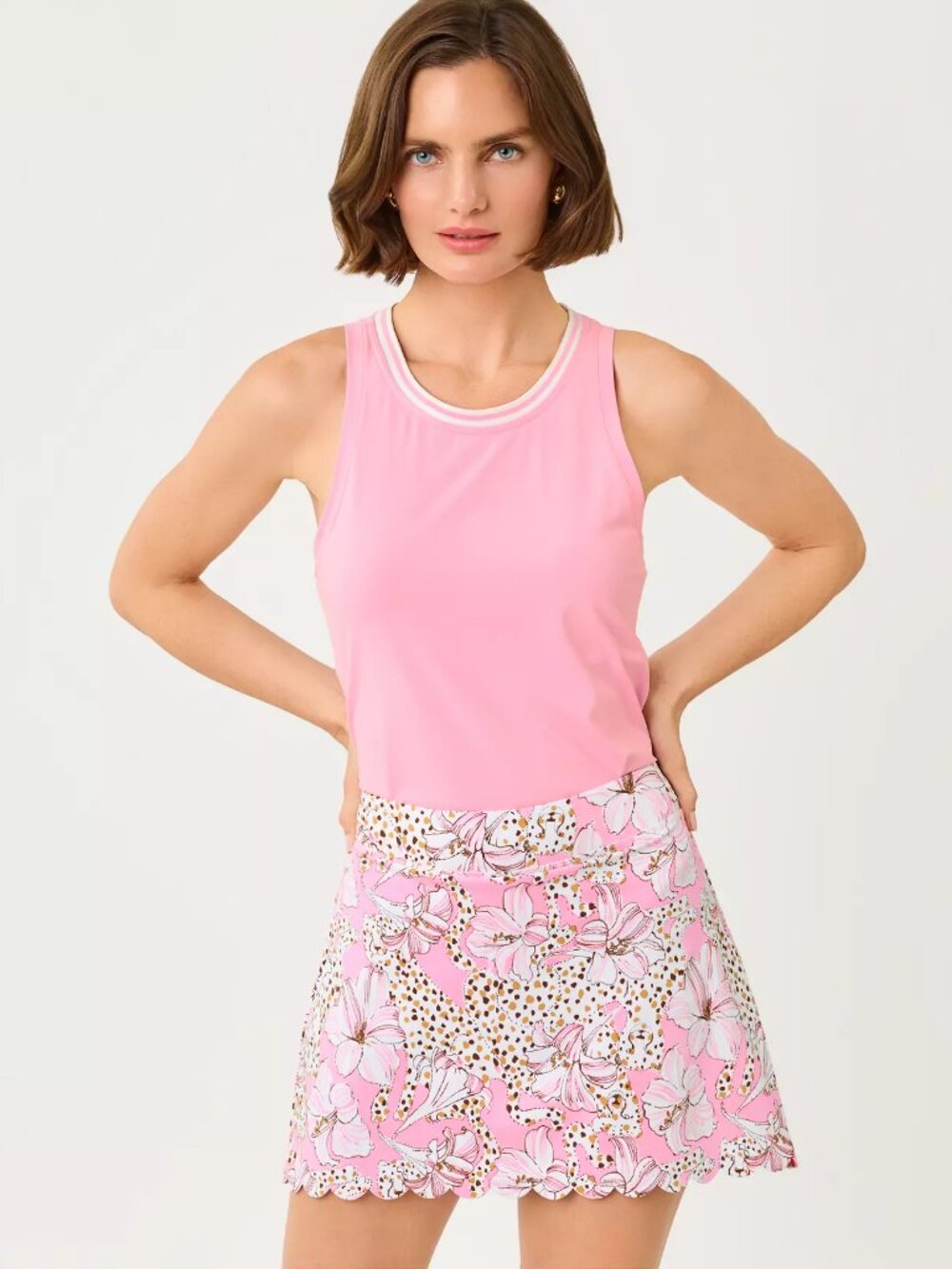 NEW Conch Shell Pink LILLY PULITZER Westley Luxletic Cutout Tank UPF 50+ S NWT